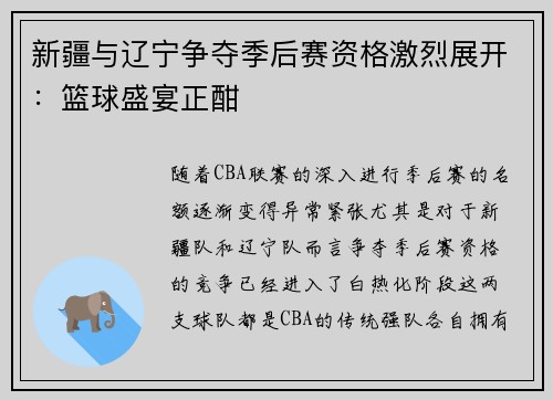 新疆与辽宁争夺季后赛资格激烈展开：篮球盛宴正酣